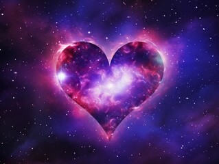 Celebrate the spirit of love with a stunning heart-shaped galaxy photo. Perfect for Valentine's Day, This eye-catching image will add a touch of romance to any project Illustration Generative AI