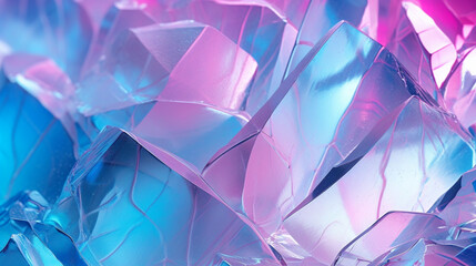 Gros plan, zoom sur des minéraux. Cristal, pierre de couleur rose et bleu. Matériau. Pour conception et création graphique. - obrazy, fototapety, plakaty