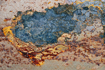 Metal surface with corrosion texture 