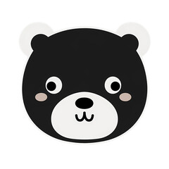 Obraz premium bear face kawaii sticker png transparent file