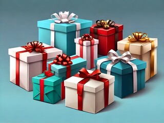 Obraz premium christmas gift boxes