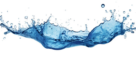 Water crown splashes and wave swirl with drops. isolated  Water splashes