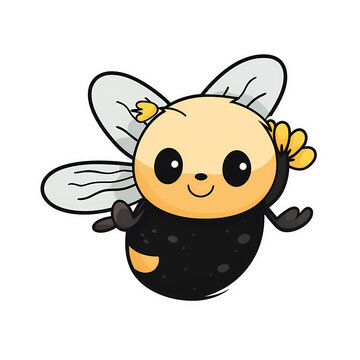 Bee  kawaii sticker png transparent file