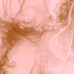 Fototapeta premium Alcohol Ink. Texture Graphics. Coral Marble