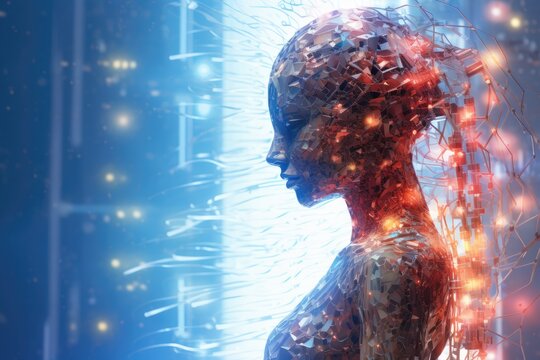 AI Muse - Digital painting of a humanoid figure, embodying the creative power of generative AI - AI Generated