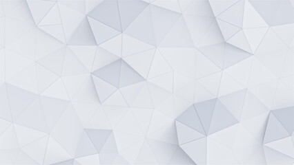 Abstract background from triangles. Elegant, smooth of a triangular polygon mesh. White polygonal geometric surface.