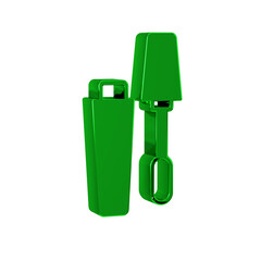 Green Mascara brush icon isolated on transparent background.