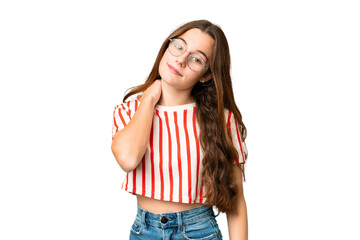Teenager girl over isolated chroma key background laughing