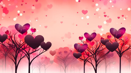 Tender Devotion, Hearts on a delicate background, creating a romantic atmosphere for Valentines Day