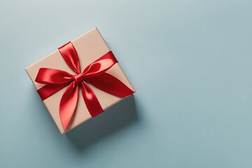 Gift box with satin ribbon