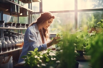female scientist working on organic farming - Powered by Adobe