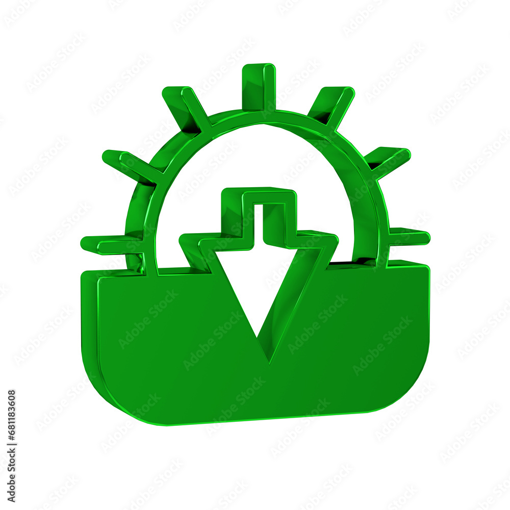 Poster Green Sunset icon isolated on transparent background.