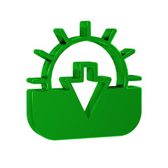 Green Sunset icon isolated on transparent background.