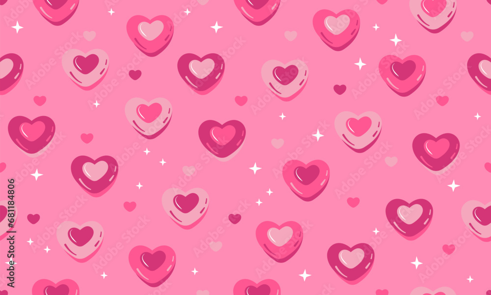 Poster seamless pattern with hearts. set of valentines day vector patterns. seamless heart pattern. seamles