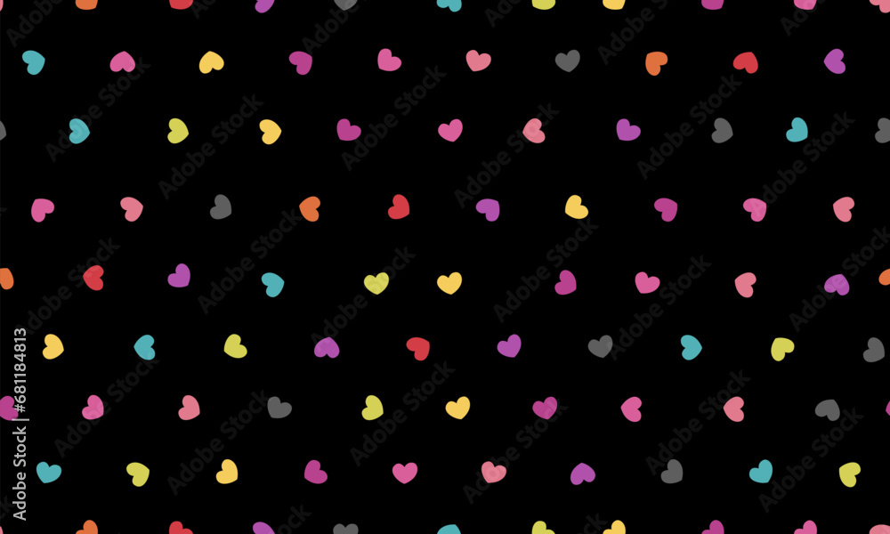 Poster seamless pattern with colorful hearts. set of valentines day vector patterns. seamless heart pattern