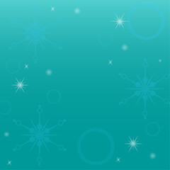Fototapeta na wymiar winter, blue background with snowflakes and circles for New Year and Christmas