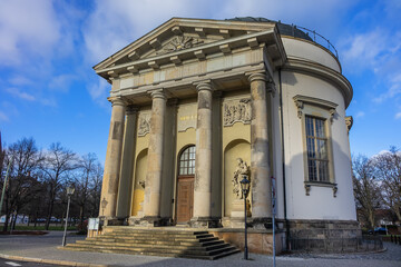 Obraz premium French Church (Franzosische Kirche) located in the former French Quarter, it was built in 1753 for the Huguenot community of Potsdam. POTSDAM, GERMANY.