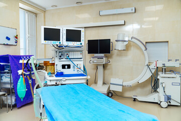 Surgery healthcare modern technologies. Operating room in innovative hospital.
