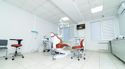 Stomatology healthcare interior. Modern dentistry hospital room.