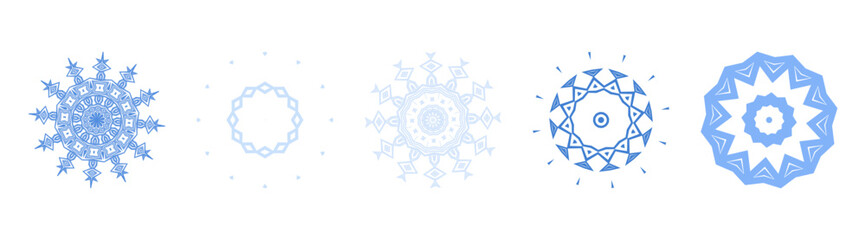 ornamental round lace vector snowflakes set