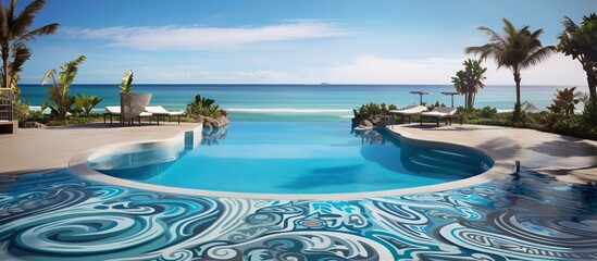 A Breathtaking Oasis: The Majestic Swimming Pool Overlooking the Vast Ocean