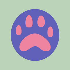 Cat paw cihouette. Vector illustration