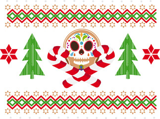 Lebkuchenmann Sugar Skull Muster für Weihnachten