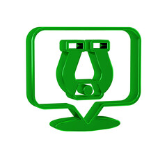 Green Horseshoe icon isolated on transparent background.