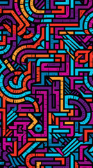 Greek Key Colorful modern hand drawn trendy abstract pattern