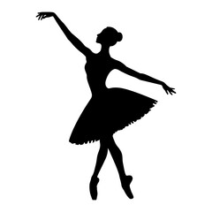 Female ballet dancer silhouette. Vector illustration © Formatoriginal