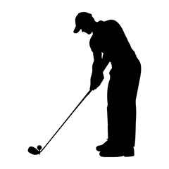 Golf player silhouette. Vector illustration