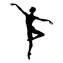 Fototapeta na wymiar Male ballet dancer silhouette. Vector illustration
