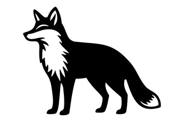 Fox cartoon silhouette symbol logo. Vector illustration