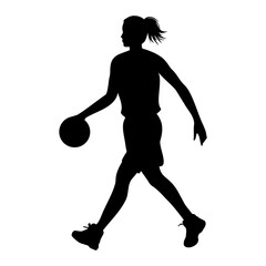 Female Basket ball player silhouette. Vector illustration