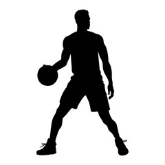 Basket ball player silhouette. Vector illustration