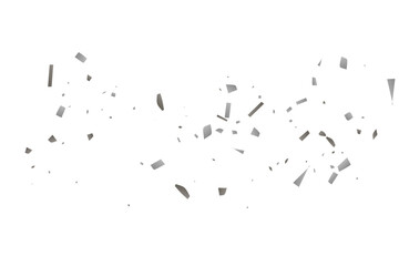 Silver glitter confetti on a white background. Decorative element.