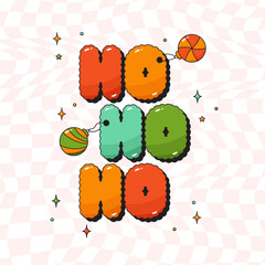 Christmas groovy Ho Ho Ho sticker.