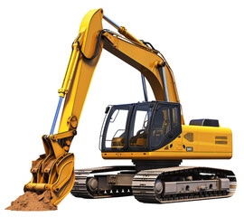 Excavator png isolated object, transparent background Excavator Transparent background construction site machine