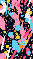 Confetti Colorful modern hand drawn trendy abstract pattern