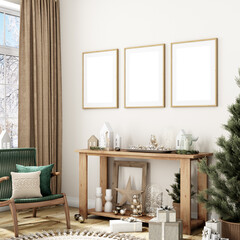 Christmas frame mockup interior