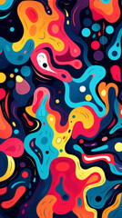 Colorful modern hand drawn trendy abstract pattern