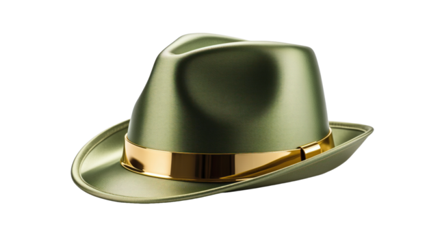  Green Hat with a Shimmering Gold Band. Leprechaun Saint-Patrick. - Powered by Adobe