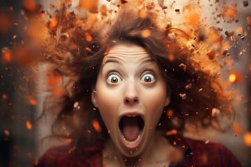 Astonished Woman's Expression Captured at the Perfect Moment