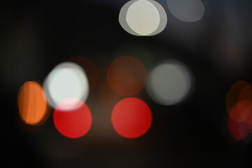city ​​night lights cars defocused background	
