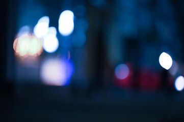 city ​​night lights cars defocused background	
