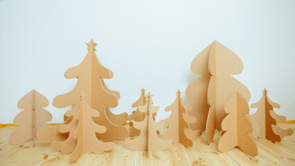 Christmas Tree Made Of Cardboard. New Year