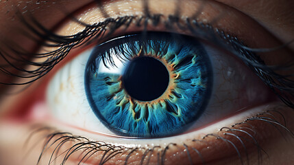 Striking Blue Macro Eye  An Intense Close-Up Photograph