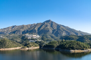 Fototapeta na wymiar a view overlooking one of the many reservoirs along the Costa Del Sol