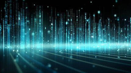 Concept data digital technology, blue background