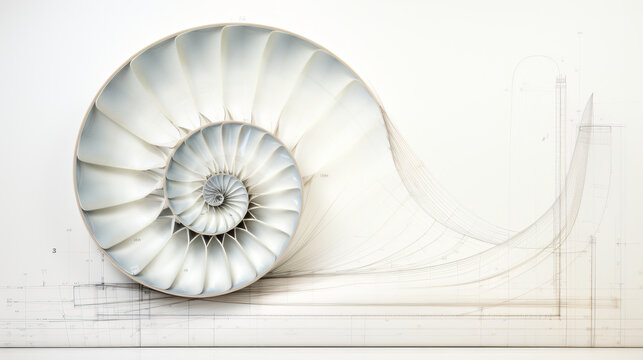 recommend clip art: Nautilus spiral fibonacci pencil drawing, wallpaper